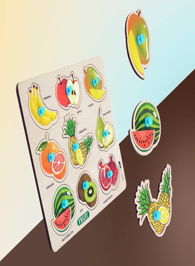 Lefan Puzzles Wooden Fruit for Kids Montessori Educational Fruit Learning Puzzle, Interactive & Colorful Wooden Puzzle Toddlers and Preschoolers (Fruit Wooden Big) - Image 5